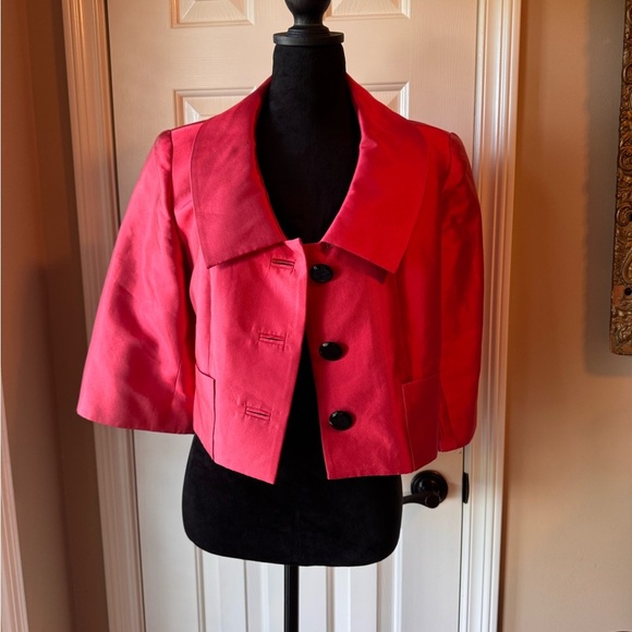 Talbots Red Women's Blazer with Black Buttons - Picture 2 of 8